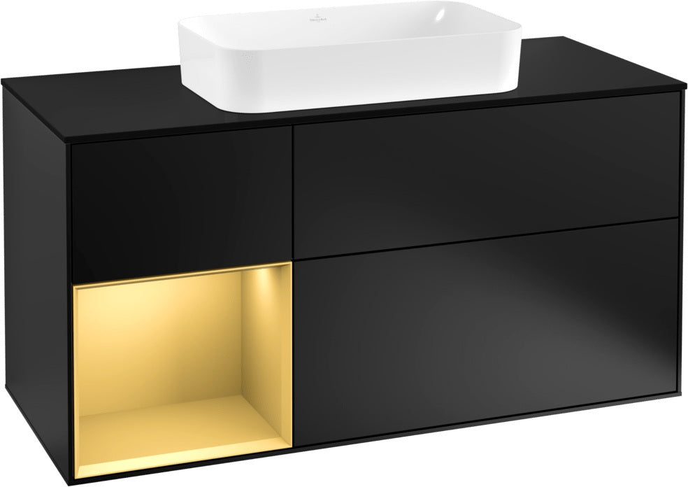 Villeroy & Boch Finion Waschtischunterschrank 1200 mm Glossy White Lacquer mit LED-Beleuchtung