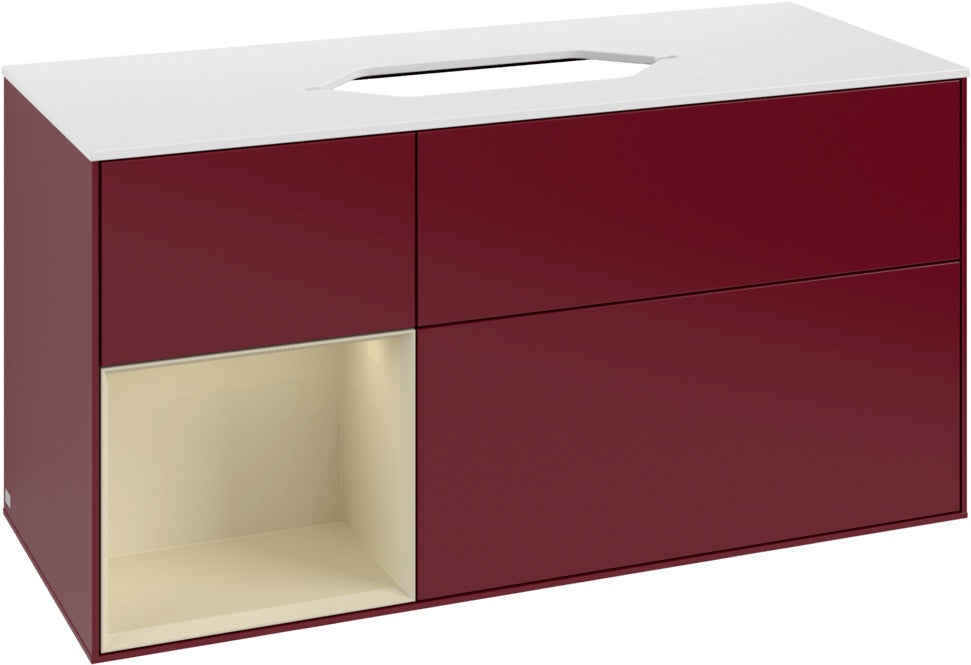 Villeroy & Boch Finion Waschbeckenunterschrank 1200 mm Walnut Veneer mit Beleuchtung