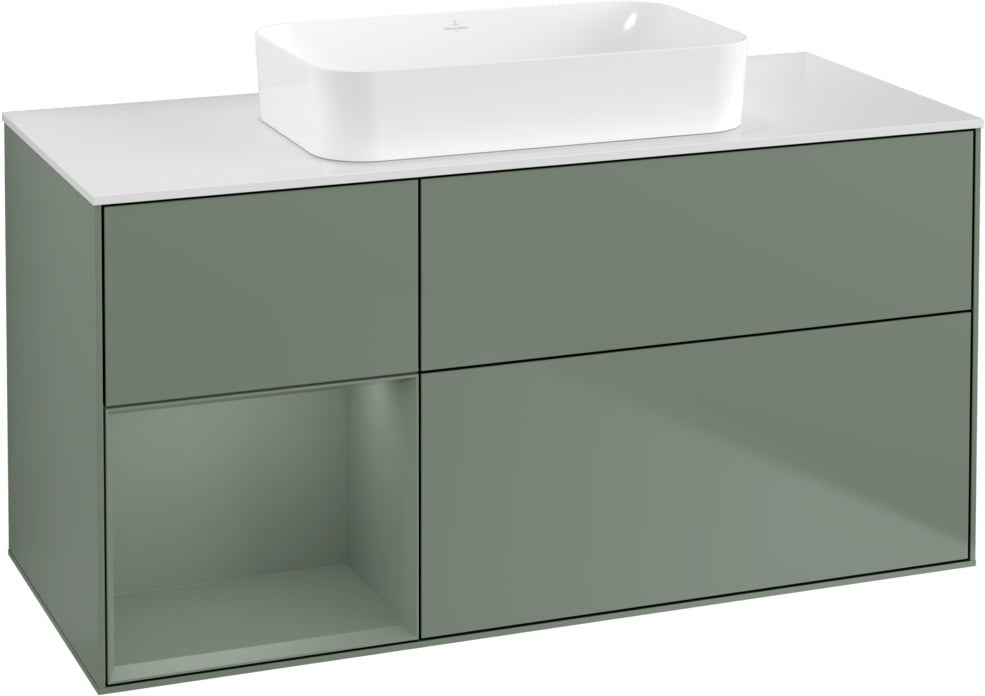 Villeroy & Boch Finion Waschbeckenunterschrank 1200 mm Walnut Veneer mit Beleuchtung