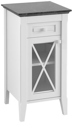 Villeroy & Boch Hommage Seitenschrank 442 mm, 1 Tür, 1 Schublade, Weiß Alpin Hochglanz