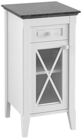 Villeroy & Boch Hommage Seitenschrank 442 mm, 1 Tür, 1 Schublade, Weiß Alpin Hochglanz