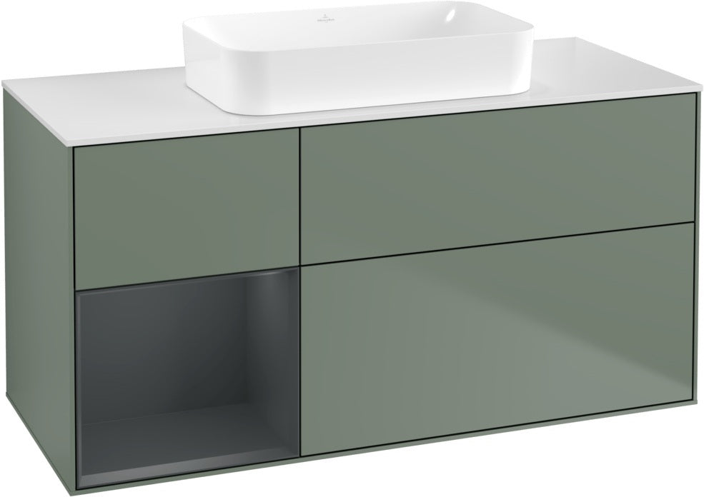 Villeroy & Boch Finion Waschbeckenunterschrank 1200 mm Walnut Veneer mit Beleuchtung