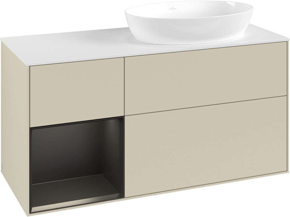 Villeroy & Boch Finion Waschtischunterschrank 1200 mm Glossy White Lacquer mit Beleuchtung