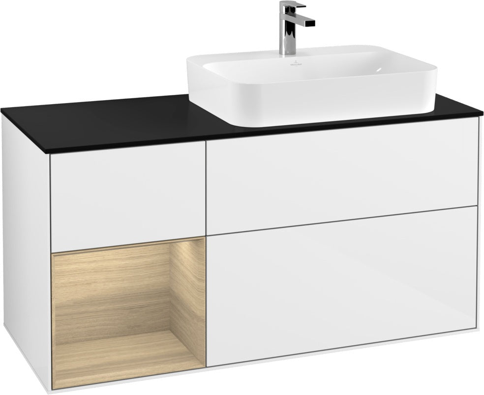 Villeroy & Boch Finion Waschbeckenunterschrank 1200 mm Glossy White Lacquer mit Beleuchtung