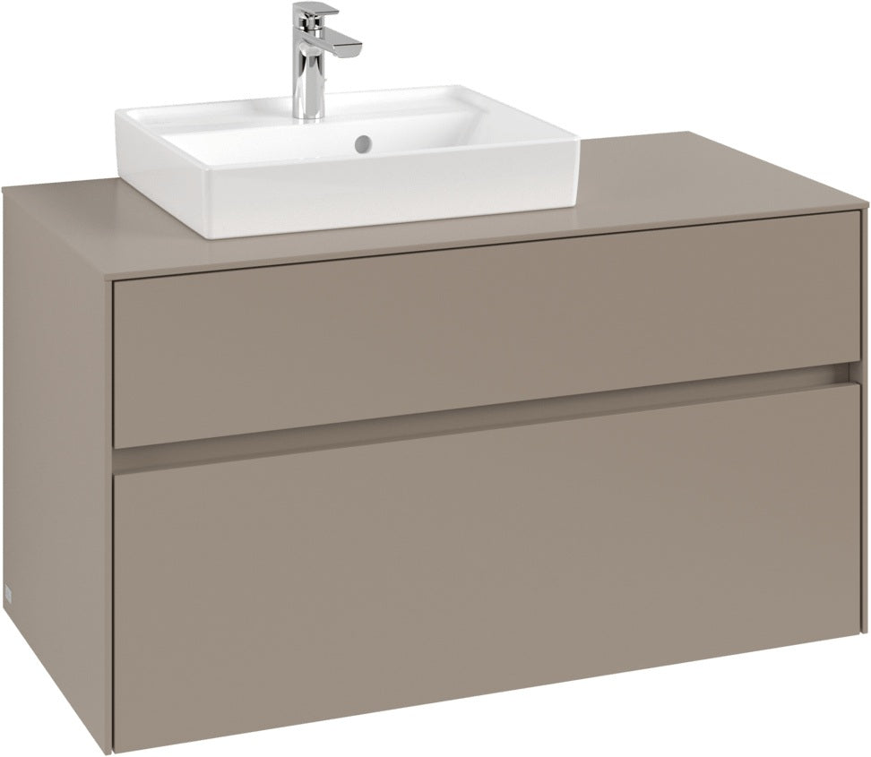 Villeroy & Boch Waschbeckenunterschrank Collaro C014 B0 1000 mm Taupe mit Beleuchtung & SoftClosing