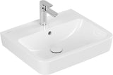 Villeroy & Boch O.novo Wandwaschbecken 550x460 mm Weiß Alpin – Eckige Sanitärkeramik mit Überlauf