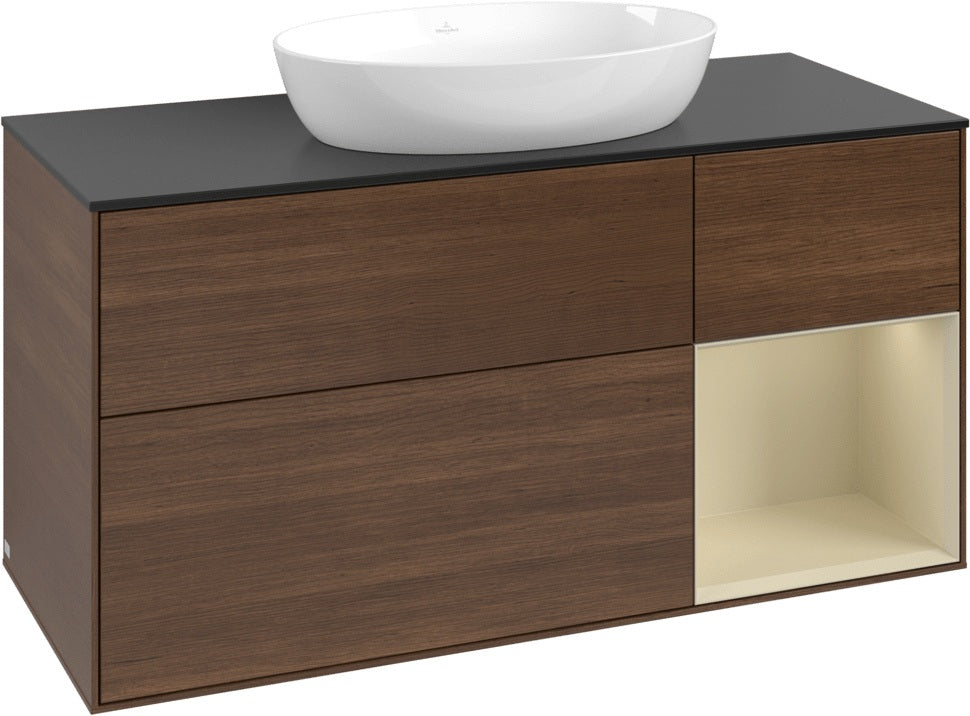 Villeroy & Boch Finion Waschtischunterschrank FA72GFGF 1200 mm Glossy White Lacquer mit LED-Beleuchtung