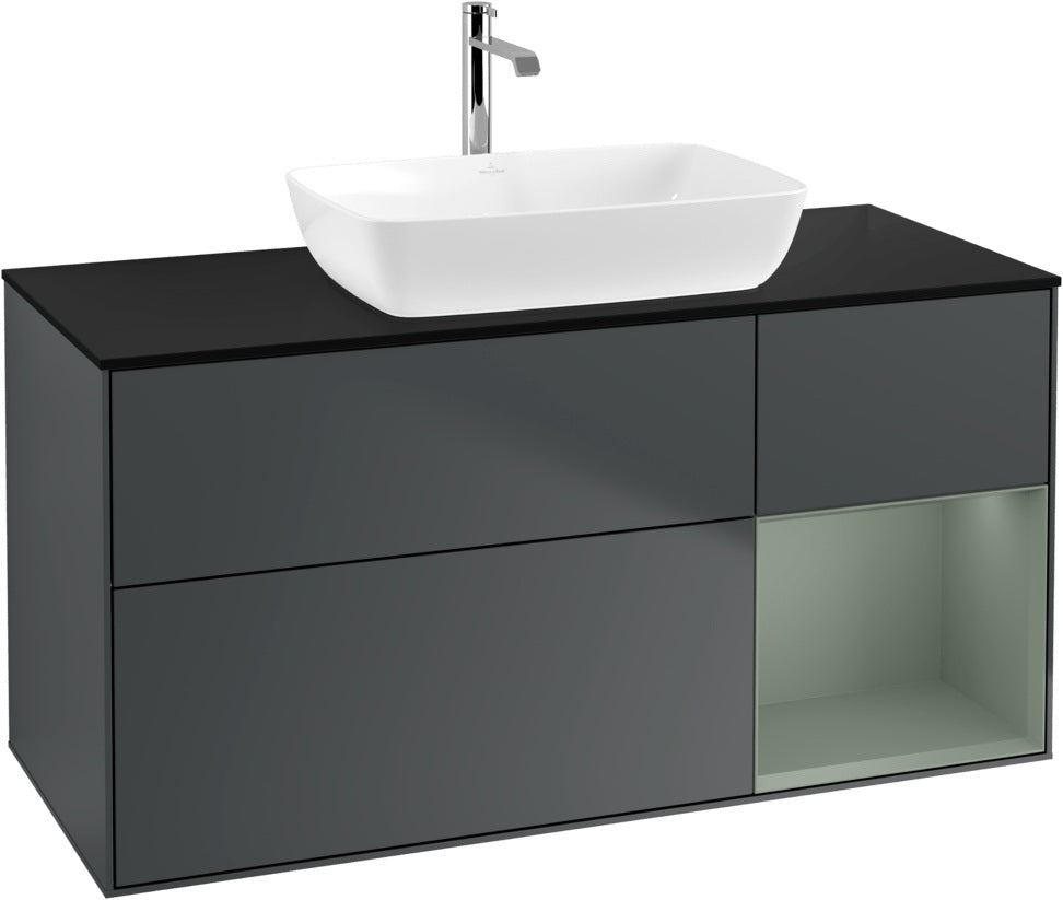 Villeroy & Boch Finion Waschbeckenunterschrank 1200 mm Glossy White Lacquer mit Beleuchtung