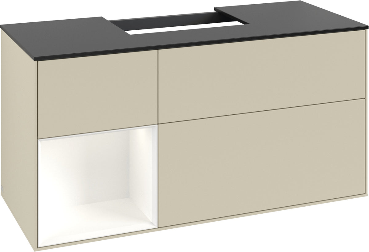 Villeroy & Boch Finion Waschbeckenunterschrank 1200 mm Glossy White mit Beleuchtung