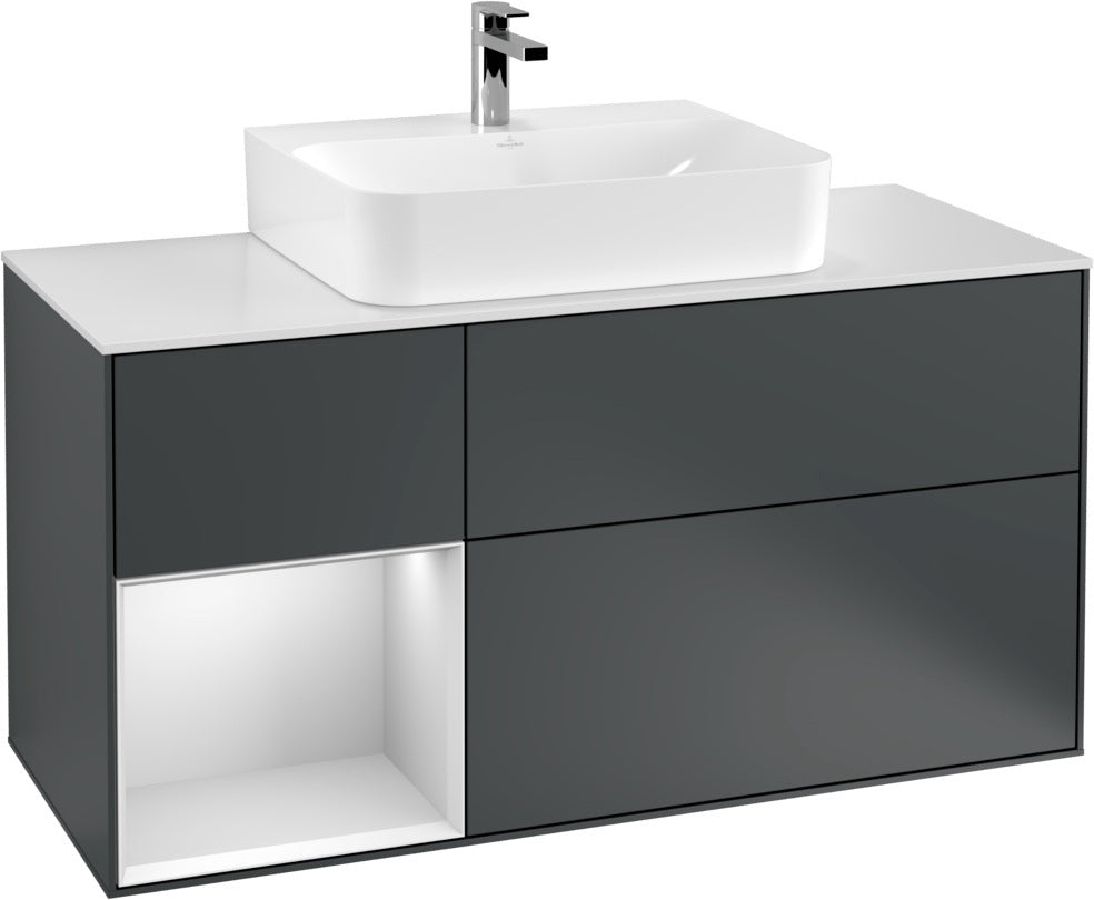 Villeroy & Boch Finion Waschtischunterschrank G161G 1200 mm Glossy White Lacquer mit LED-Beleuchtung
