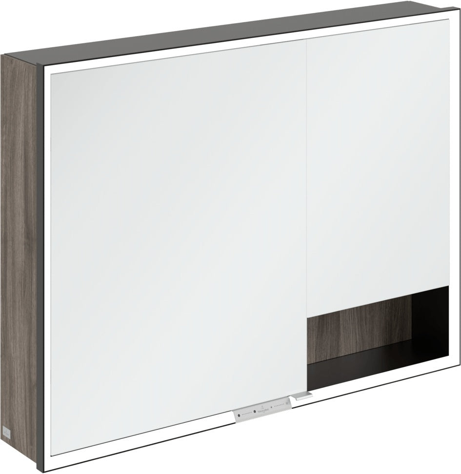 Villeroy & Boch Spiegelschrank My View+ B48110 1000 mm Graphite mit LED-Beleuchtung und SoftClosing