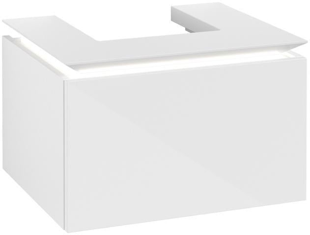 Villeroy & Boch Legato Waschtischunterschrank 600 mm mit LED-Beleuchtung, Glossy White