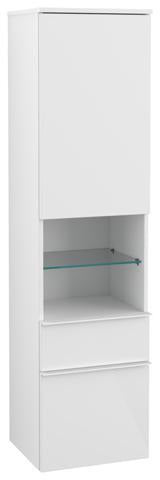 Villeroy & Boch Venticello Hochschrank 404 mm Glossy White mit Tür rechts und 2 Auszügen