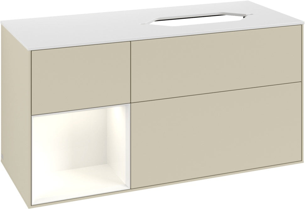 Villeroy & Boch Finion Waschtischunterschrank 1200 mm Glossy White mit Beleuchtung