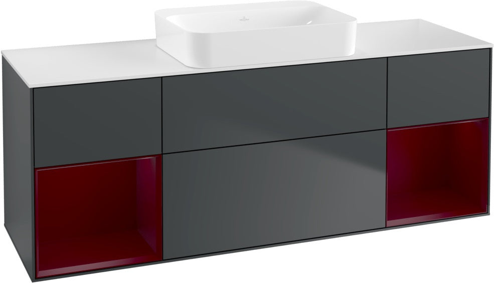 Villeroy & Boch Finion Waschtischunterschrank 1600 mm Glossy White Lacquer mit Beleuchtung