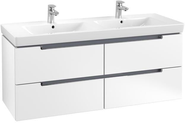 Villeroy & Boch Subway 2.0 Waschtischunterschrank 1287 mm mit 4 Auszügen in Glossy White