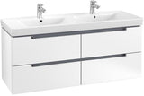 Villeroy & Boch Subway 2.0 Waschtischunterschrank 1287 mm mit 4 Auszügen in Glossy White