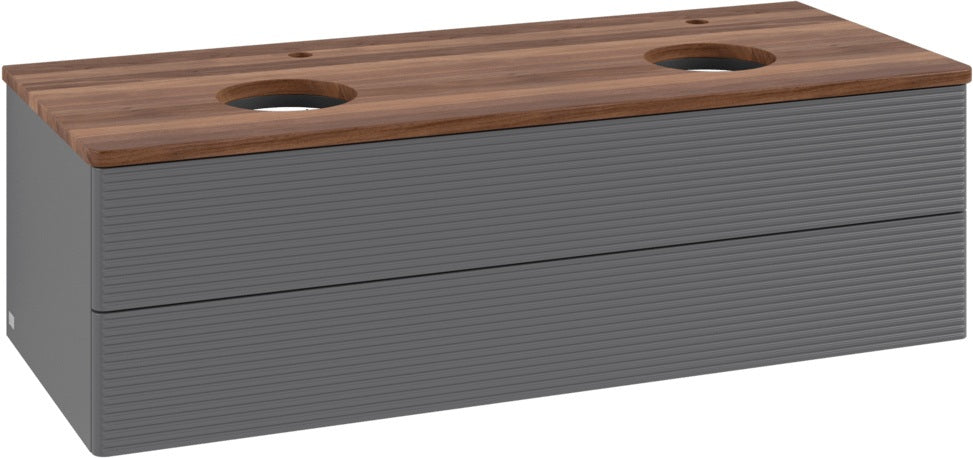 Villeroy & Boch Antao Waschtischunterschrank 1200 mm, 2 Auszüge, Push-Open, Stone Grey Matt