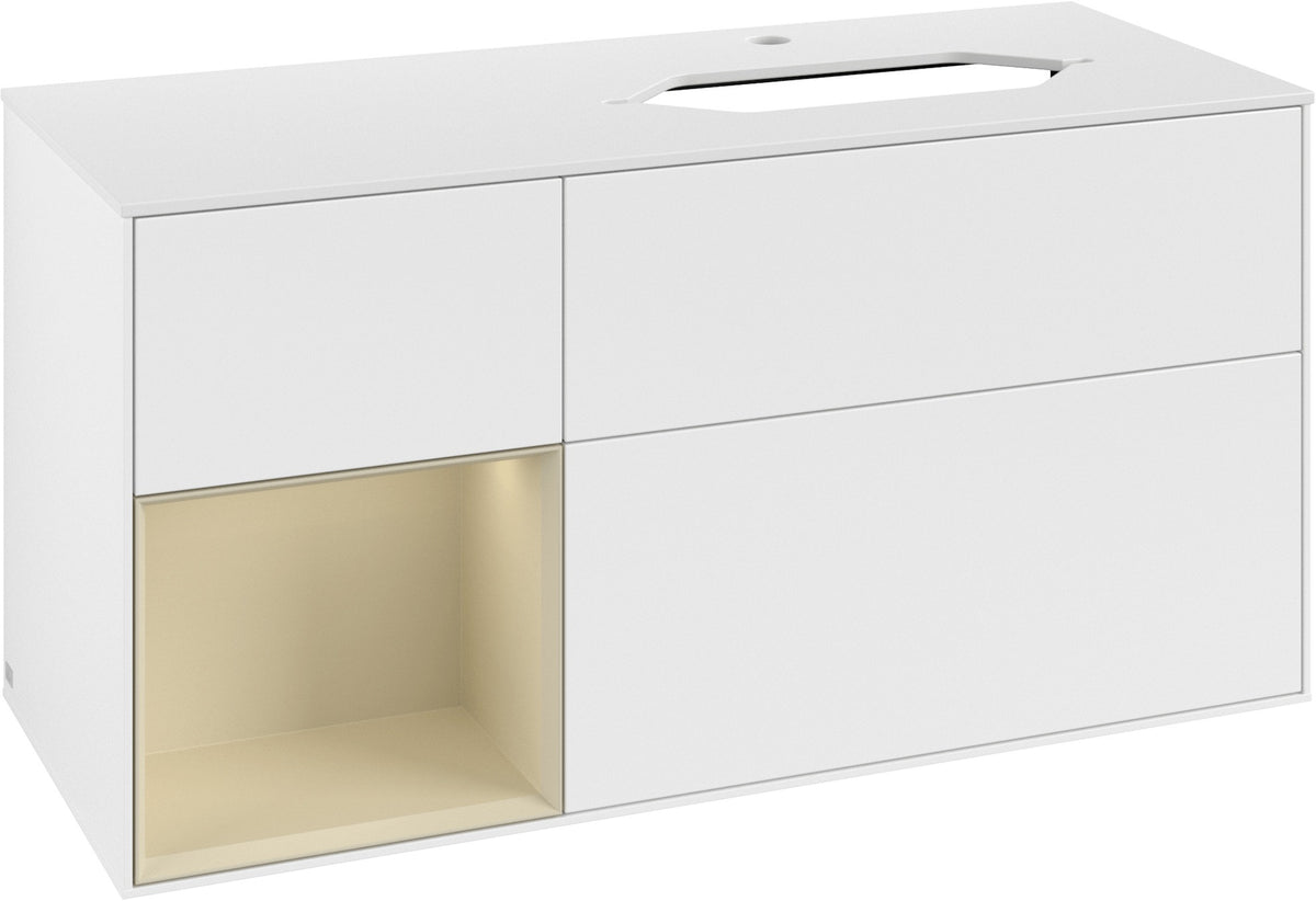 Villeroy & Boch Finion Waschtischunterschrank 1200 mm Glossy White Lacquer mit LED-Beleuchtung