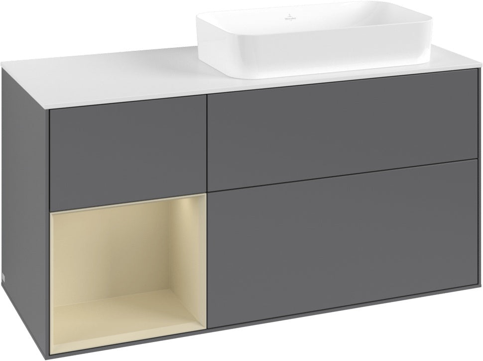 Villeroy & Boch Finion Waschtischunterschrank 1200 mm Glossy White mit Beleuchtung