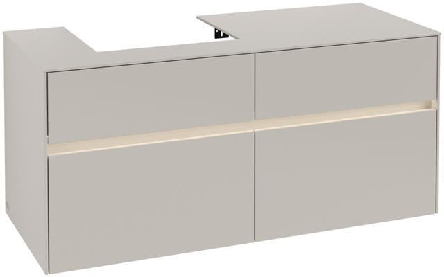 Villeroy & Boch Collaro Waschtischunterschrank 1200 mm mit LED-Beleuchtung und 4 Auszügen – White Wood