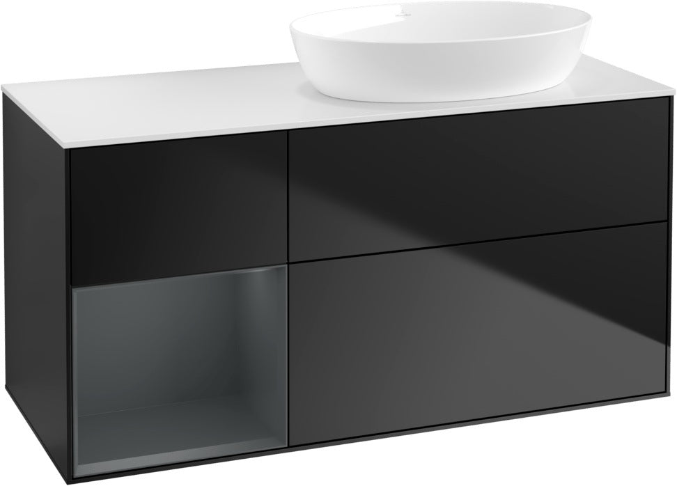 Villeroy & Boch Finion Waschtischunterschrank 1200 mm Glossy White Lacquer mit Beleuchtung