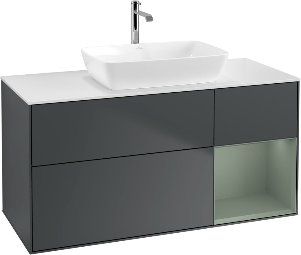 Villeroy & Boch Waschtischunterschrank Finion G831G 1200 mm Glossy White Lacquer mit Beleuchtung