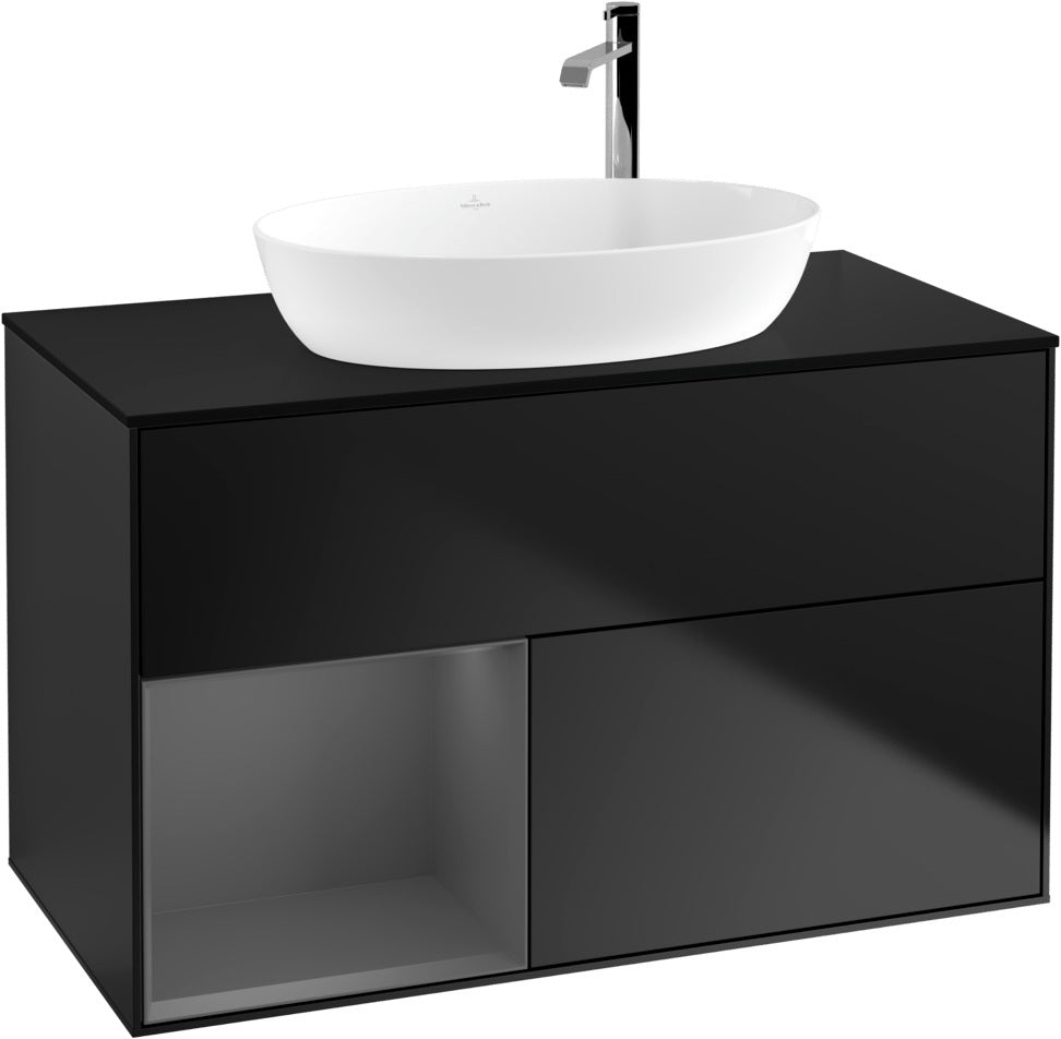Villeroy & Boch Finion Waschbeckenunterschrank G892G 1000 mm Glossy White Lacquer mit Beleuchtung