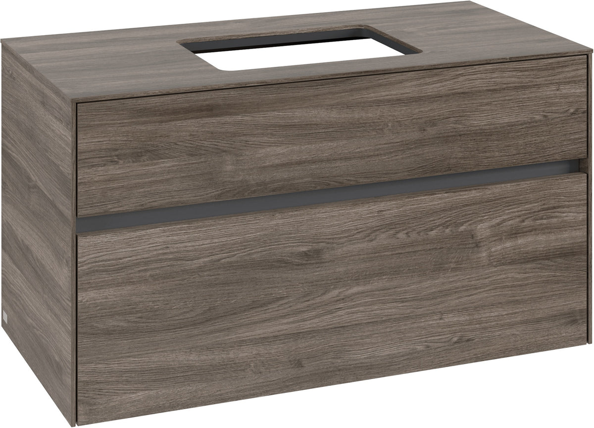 Villeroy & Boch Waschtischunterschrank Collaro C10900 Stone Oak 1000 mm mit 2 Auszügen und Push-Open
