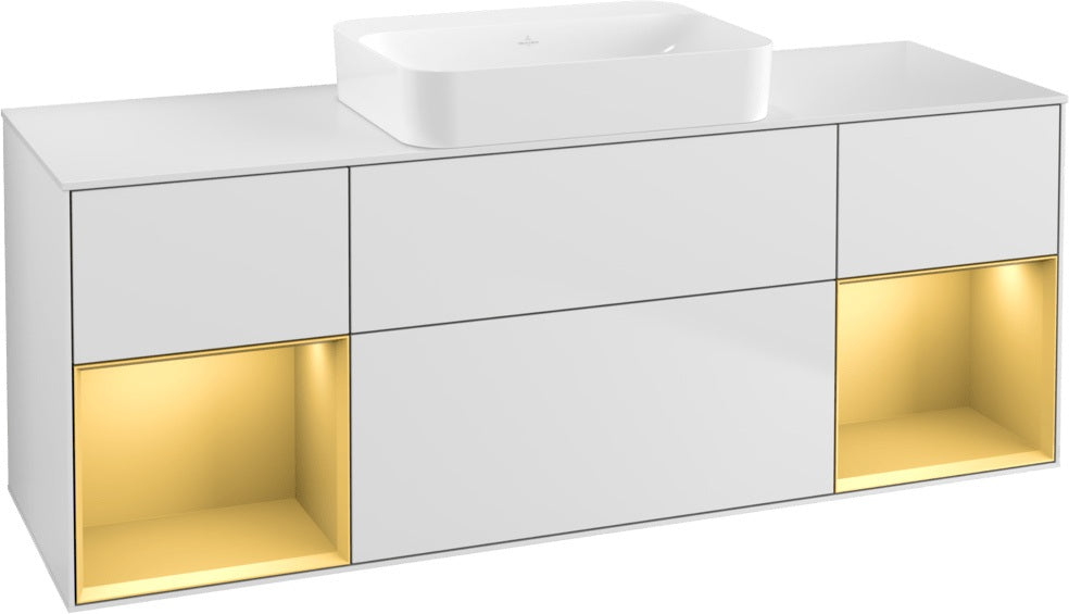 Villeroy & Boch Finion Waschtischunterschrank 1600 mm Glossy White Lacquer mit Beleuchtung