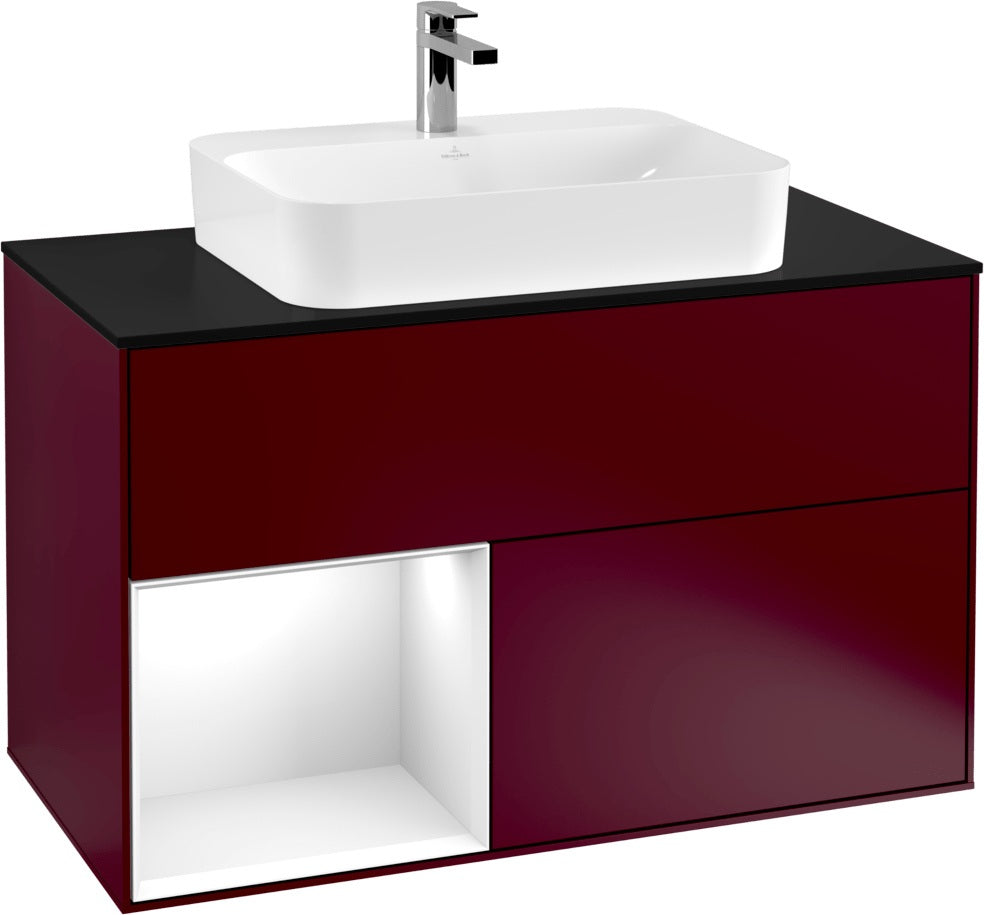 Villeroy & Boch Finion Waschtischunterschrank 1000 mm Glossy White Lacquer mit LED-Beleuchtung
