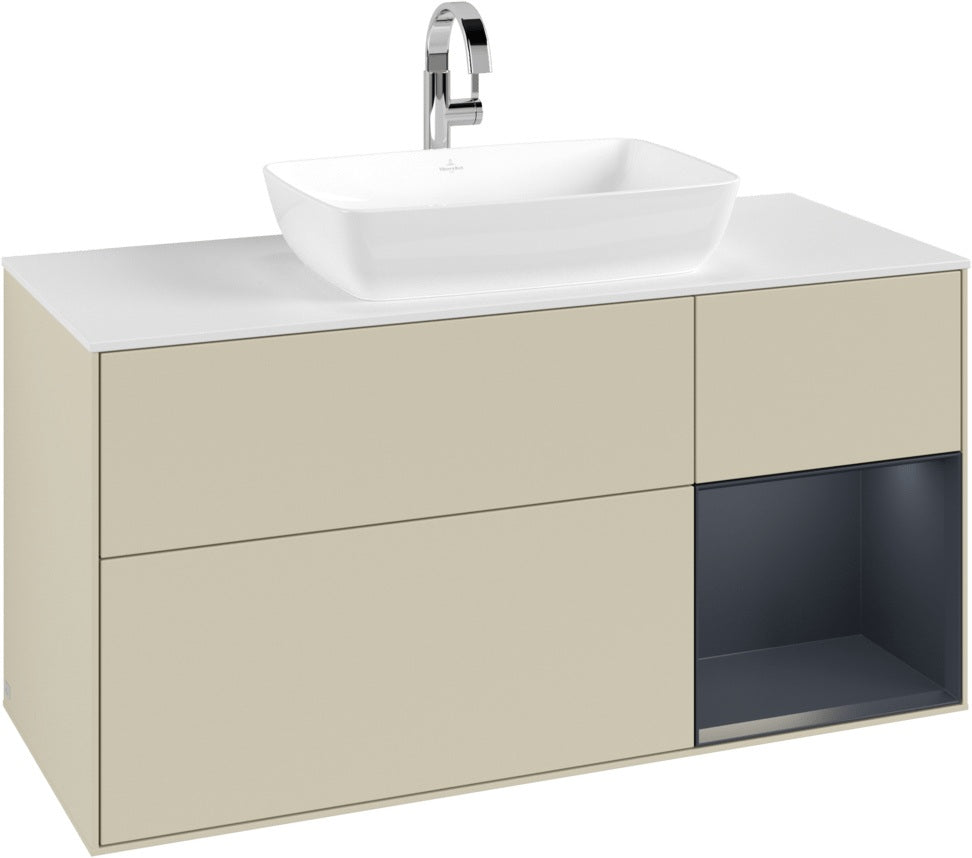 Villeroy & Boch Waschtischunterschrank Finion G831G 1200 mm Glossy White Lacquer mit Beleuchtung