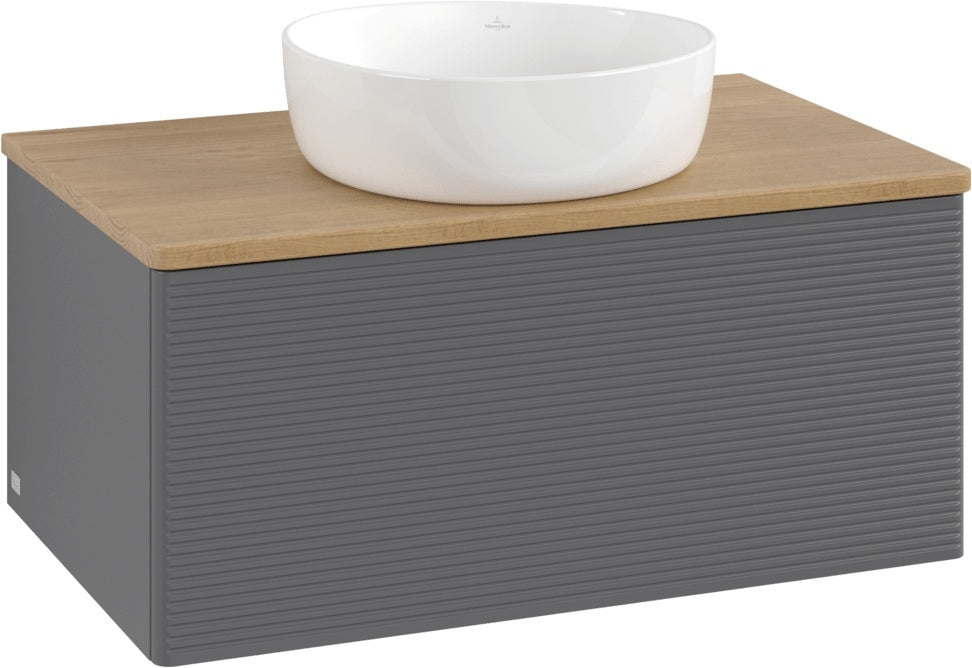 Villeroy & Boch Antao Waschtischunterschrank 800 mm Anthrazit Matt mit LED-Auszugsbeleuchtung