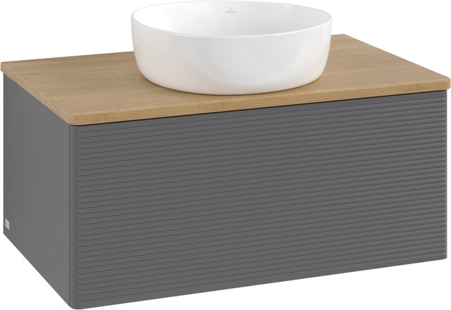 Villeroy & Boch Antao Waschtischunterschrank 800 mm Anthrazit Matt mit LED-Auszugsbeleuchtung