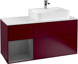 Villeroy & Boch Waschtischunterschrank Finion G141G 1200 mm Glossy White mit LED-Beleuchtung
