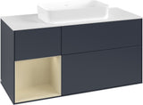 Villeroy & Boch Finion Waschbeckenunterschrank 1200 mm Walnut Veneer mit Beleuchtung