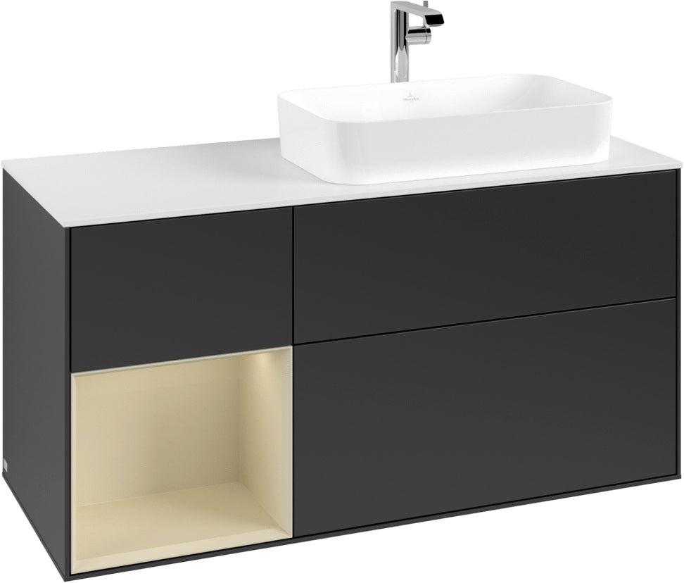 Villeroy & Boch Finion Waschbeckenunterschrank 1200 mm Glossy White Lacquer mit LED-Beleuchtung