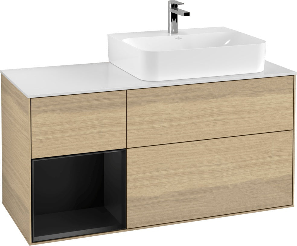 Villeroy & Boch Waschtischunterschrank Finion G141G 1200 mm Glossy White mit LED-Beleuchtung