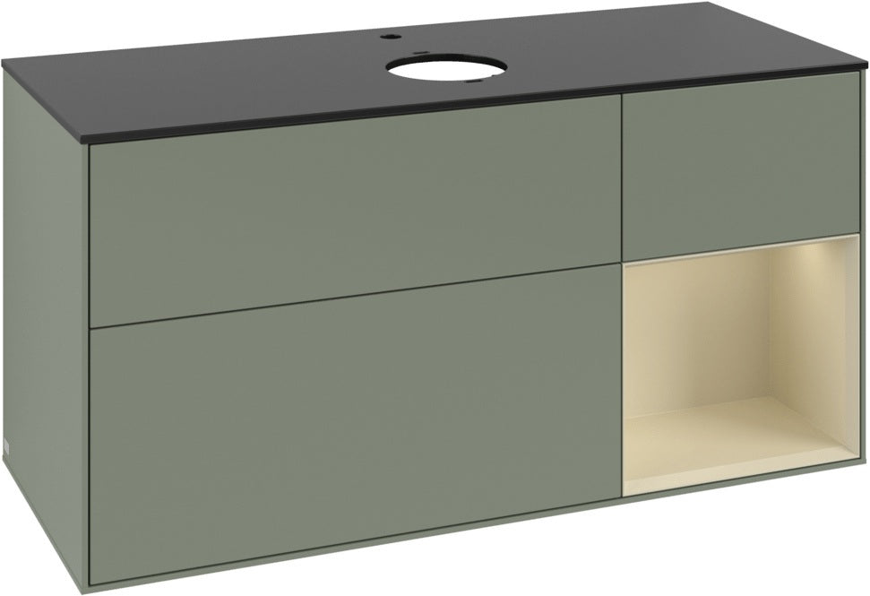 Villeroy & Boch Finion Waschbeckenunterschrank 1200 mm Glossy White Lacquer mit Beleuchtung