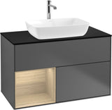 Villeroy & Boch Finion Waschbeckenunterschrank Glossy White mit Beleuchtung, 1000 mm