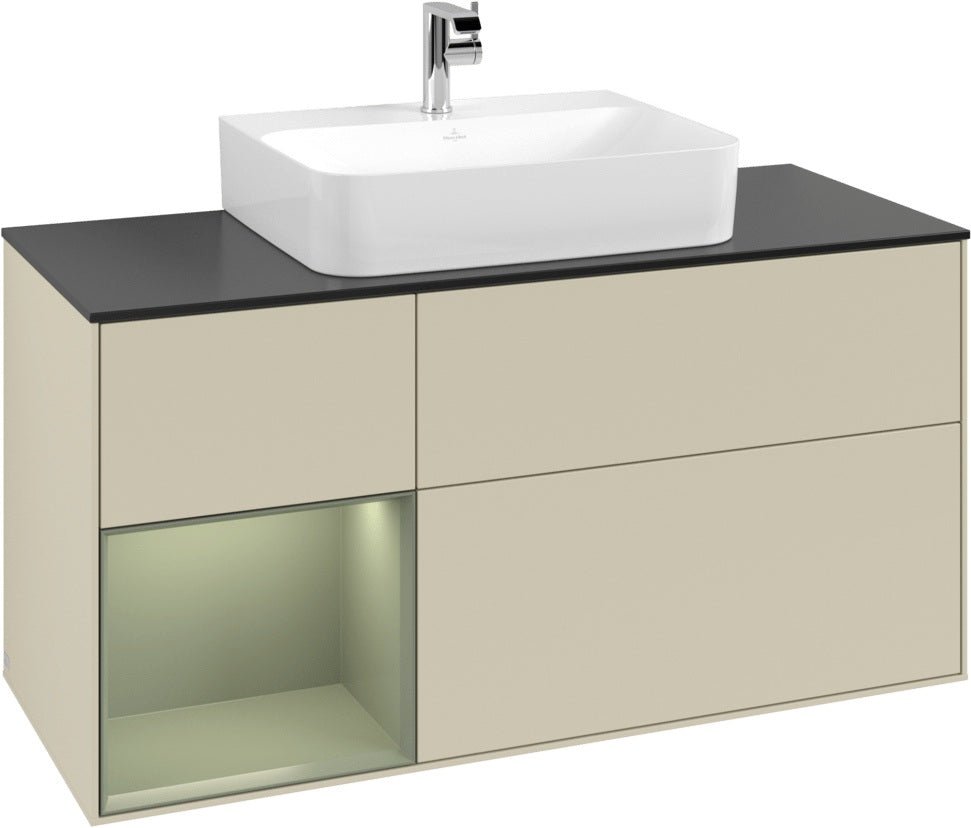 Villeroy & Boch Finion Waschbeckenunterschrank 1200 mm Glossy White mit Beleuchtung