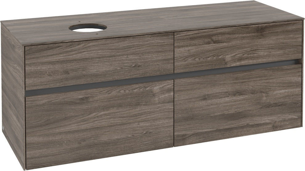 Villeroy & Boch Waschbeckenunterschrank Collaro C046 Stone Oak 1400 mm mit 4 Auszügen