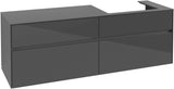 Villeroy & Boch Collaro Waschtischunterschrank 1600 mm Glossy Grey, 4 Auszüge, Becken rechts
