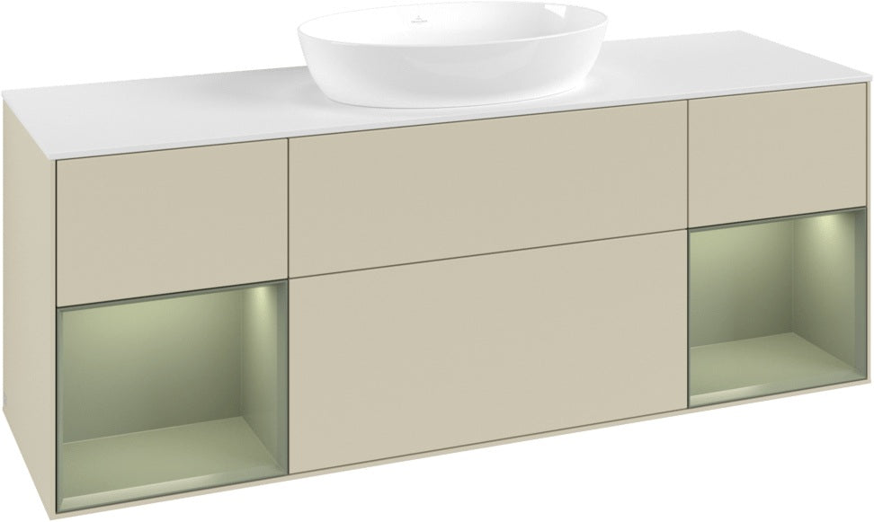 Villeroy & Boch Finion Waschtischunterschrank GD01GF 1600 mm Glossy White Lacquer mit Beleuchtung