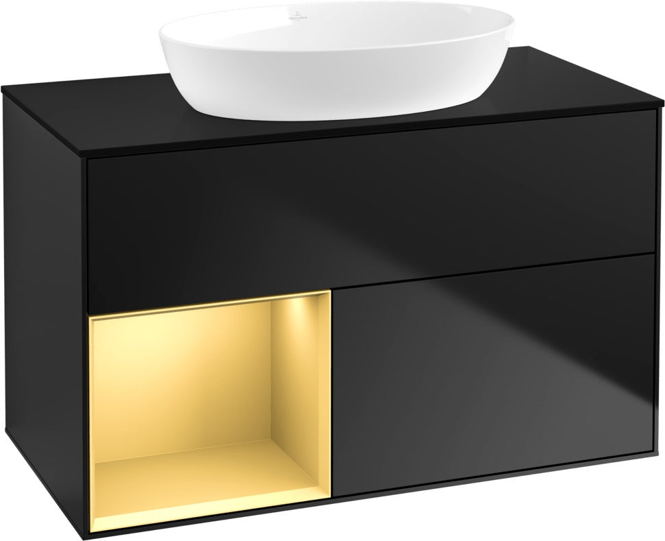 Villeroy & Boch Finion Waschtischunterschrank 1000 mm Glossy White Lacquer mit Beleuchtung