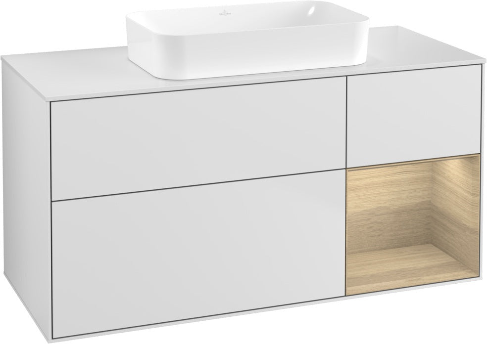 Villeroy & Boch Finion Waschtischunterschrank G711G Black Matt Lacquer 1200 mm mit Beleuchtung