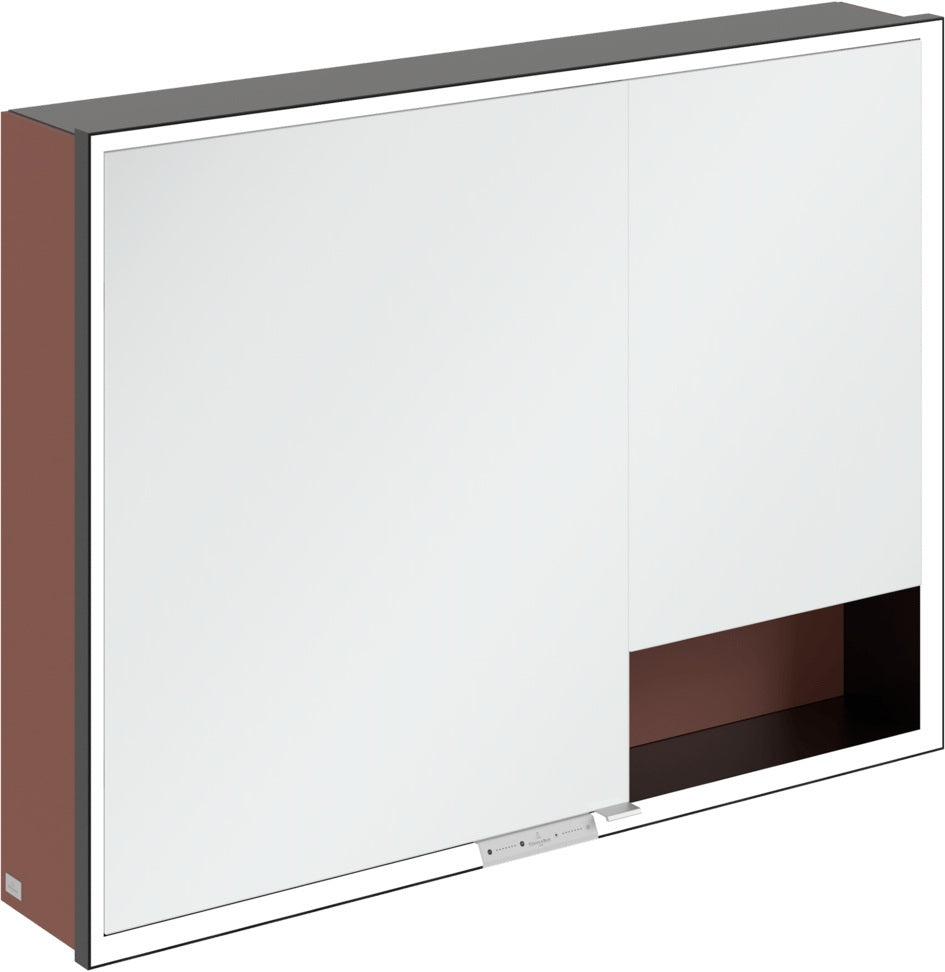 Villeroy & Boch Spiegelschrank My View+ B48110 1000 mm Graphite mit LED-Beleuchtung und SoftClosing