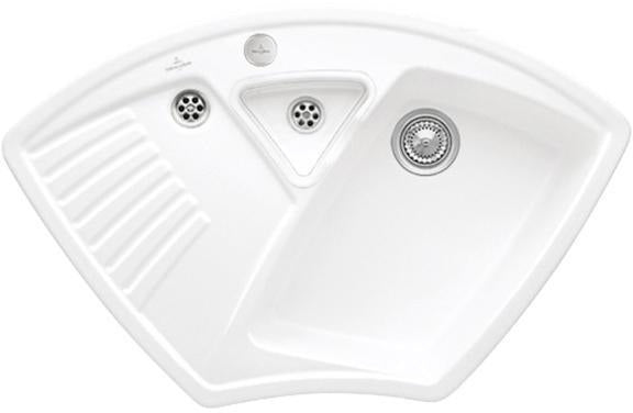 Villeroy & Boch Eckspüle Arena Eck 975x625mm Ivory CeramicPlus mit Ablaufgarnitur