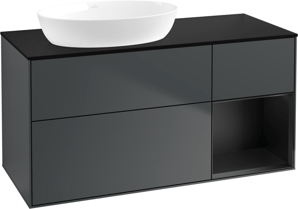 Villeroy & Boch Finion Waschtischunterschrank 1200 mm Glossy White Lacquer mit LED-Beleuchtung