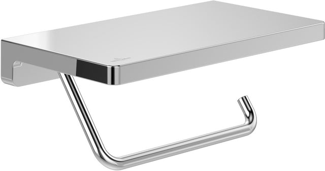 Villeroy & Boch Elements Striking WC-Papierhalter mit Ablage, Chrom, 200 x 110 x 79 mm